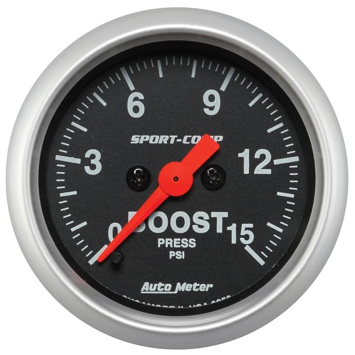 Laddtrycksmätare 52mm 15PSI (Digital Stepper-motor) SPORT-COMP in the group Interior / Gauges / Gauges & Gauge Holders / AutoMeter / All products from Autometer at DDESIGN Scandinavia AB (atm3350)
