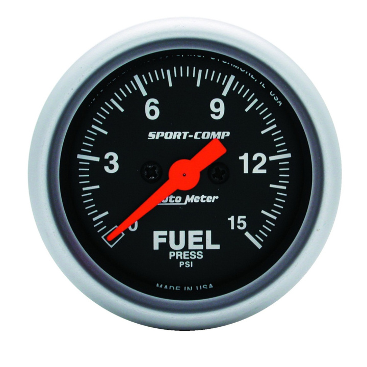 Bränsletrycksmätare 52mm 15PSI (Digital Stepper-motor) SPORT-COMP in the group Interior / Gauges / Gauges & Gauge Holders / AutoMeter / All products from Autometer at DDESIGN Scandinavia AB (atm3361)