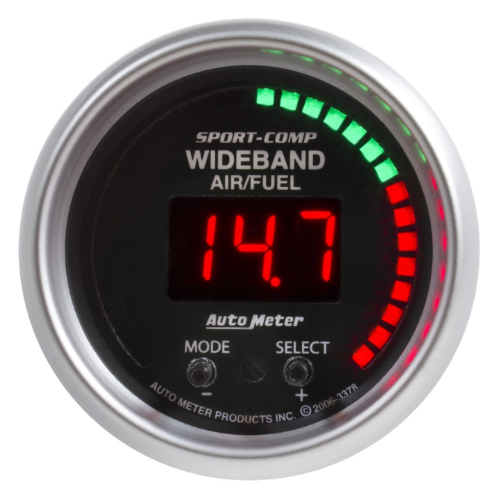 Bredbandslambda Analog PRO-PLUS 52mm 10:1-20:1 DIGITAL W/ PEAK & WARN SPORT-COMP in the group Interior / Gauges / Gauges & Gauge Holders / AutoMeter / All products from Autometer at DDESIGN Scandinavia AB (atm3397)