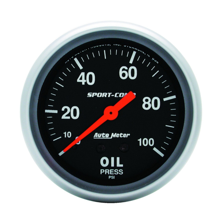 Oljetrycksmätare 66.7mm 100PSI (Mekanisk) SPORT-COMP in the group Interior / Gauges / Gauges & Gauge Holders / AutoMeter / All products from Autometer at DDESIGN Scandinavia AB (atm3421)