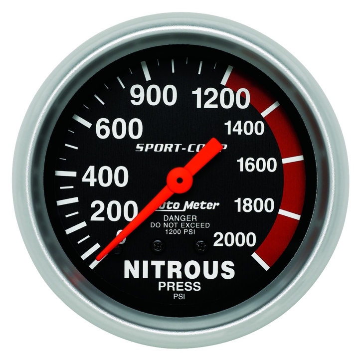 Lustgasmätare (Tryck) 66.7mm 2000PSI (Mekanisk) SPORT-COMP in the group Interior / Gauges / Gauges & Gauge Holders / AutoMeter / All products from Autometer at DDESIGN Scandinavia AB (atm3428)