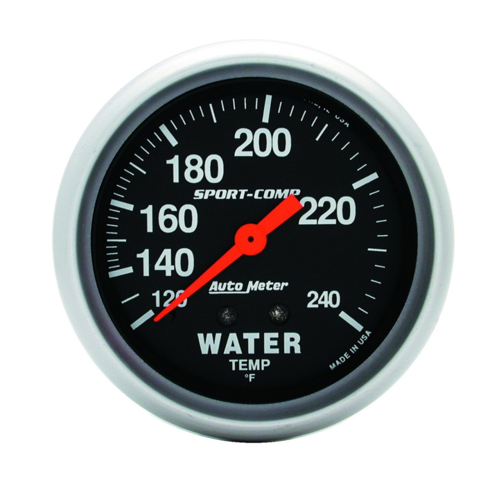 Vattentempmätare 66.7mm 120-240ºF (Mekanisk) SPORT-COMP in the group Interior / Gauges / Gauges & Gauge Holders / AutoMeter / All products from Autometer at DDESIGN Scandinavia AB (atm3432)