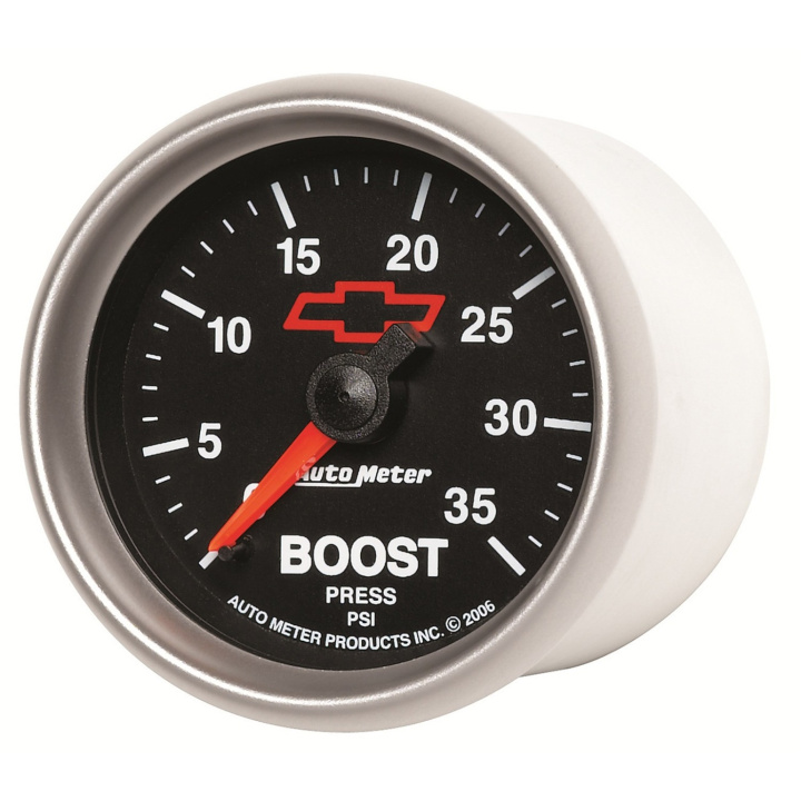 Laddtrycksmätare 52mm 35PSI (Mekanisk) GM BOWTIE Svart in the group Interior / Gauges / Gauges & Gauge Holders / AutoMeter / All products from Autometer at DDESIGN Scandinavia AB (atm3604-00406)