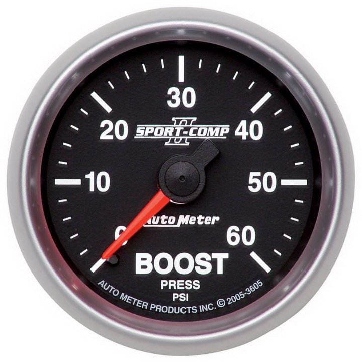 Laddtrycksmätare 52mm 60PSI (Mekanisk) SPORT-COMP II in the group Interior / Gauges / Gauges & Gauge Holders / AutoMeter / All products from Autometer at DDESIGN Scandinavia AB (atm3605)