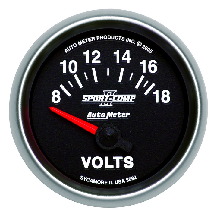 Voltmätare 52mm 18V (Elektrisk) SPORT-COMP II in the group Interior / Gauges / Gauges & Gauge Holders / AutoMeter / All products from Autometer at DDESIGN Scandinavia AB (atm3692)