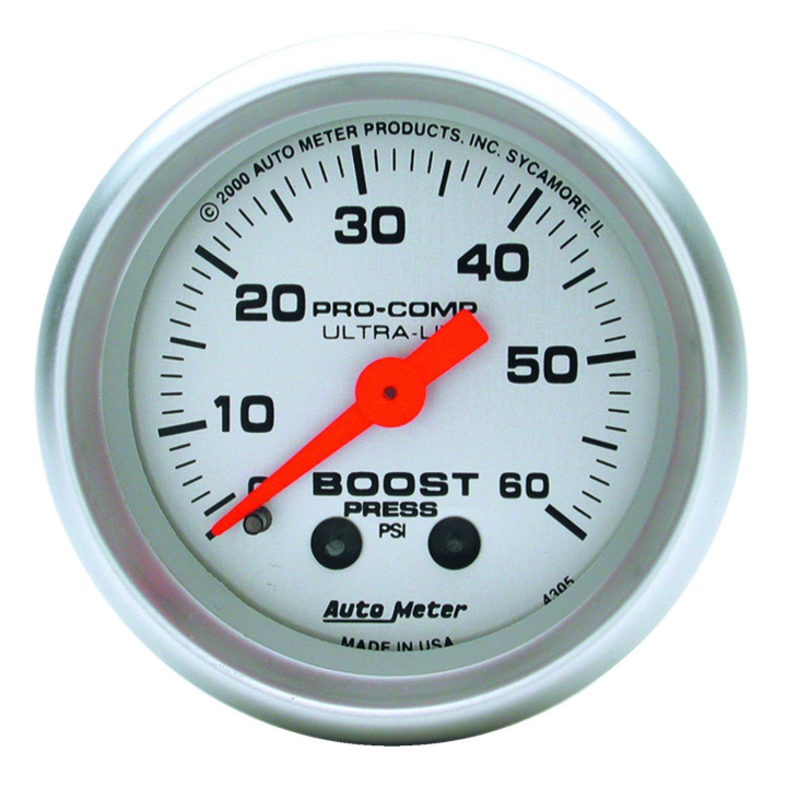 Laddtrycksmätare 52mm 60PSI (Mekanisk) ULTRA-LITE in the group Interior / Gauges / Gauges & Gauge Holders / AutoMeter / All products from Autometer at DDESIGN Scandinavia AB (atm4305)