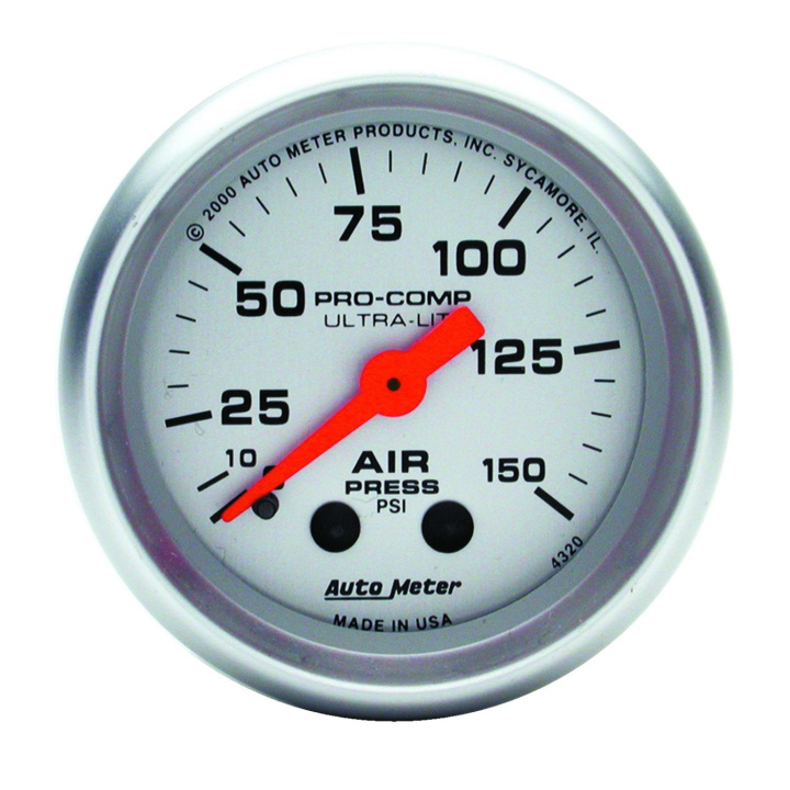 Lufttrycksmätare 52mm 150PSI (Mekanisk) ULTRA-LITE in the group Interior / Gauges / Gauges & Gauge Holders / AutoMeter / All products from Autometer at DDESIGN Scandinavia AB (atm4320)