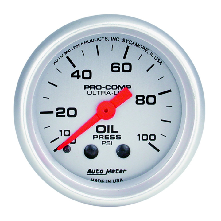 Oljetrycksmätare 52mm 100PSI (Mekanisk) ULTRA-LITE in the group Interior / Gauges / Gauges & Gauge Holders / AutoMeter / All products from Autometer at DDESIGN Scandinavia AB (atm4321)