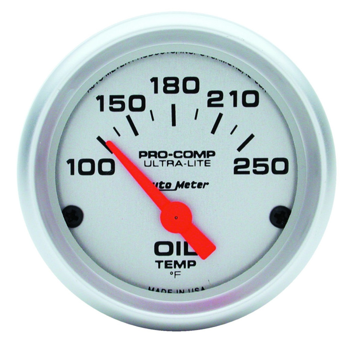 Oljetempmätare 52mm 100-250ºF (Elektrisk) ULTRA-LITE in the group Interior / Gauges / Gauges & Gauge Holders / AutoMeter / All products from Autometer at DDESIGN Scandinavia AB (atm4347)