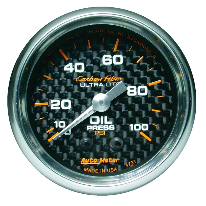 Oljetrycksmätare 52mm 100PSI (Mekanisk) CARBON FIBER in the group Interior / Gauges / Gauges & Gauge Holders / AutoMeter / All products from Autometer at DDESIGN Scandinavia AB (atm4721)