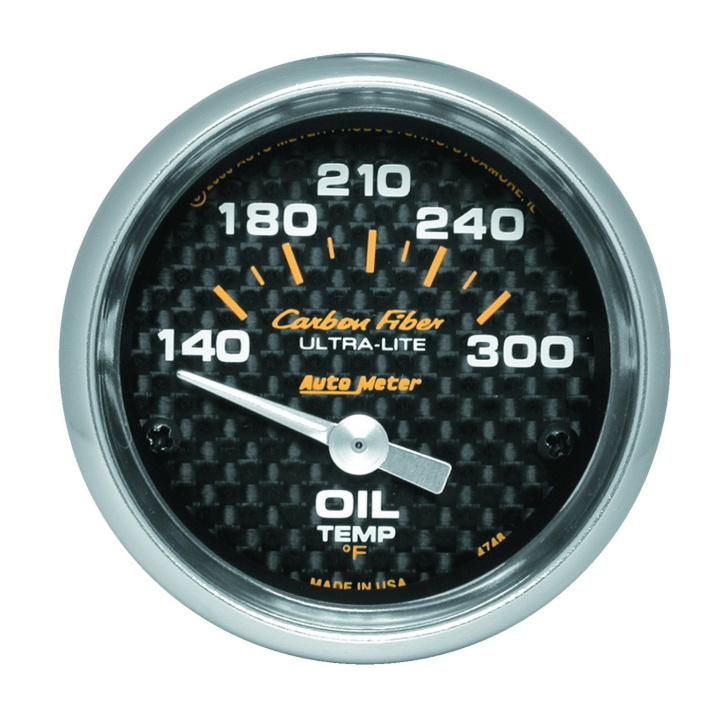 Oljetempmätare 52mm 140-300ºF (Elektrisk) CARBON FIBER in the group Interior / Gauges / Gauges & Gauge Holders / AutoMeter / All products from Autometer at DDESIGN Scandinavia AB (atm4748)
