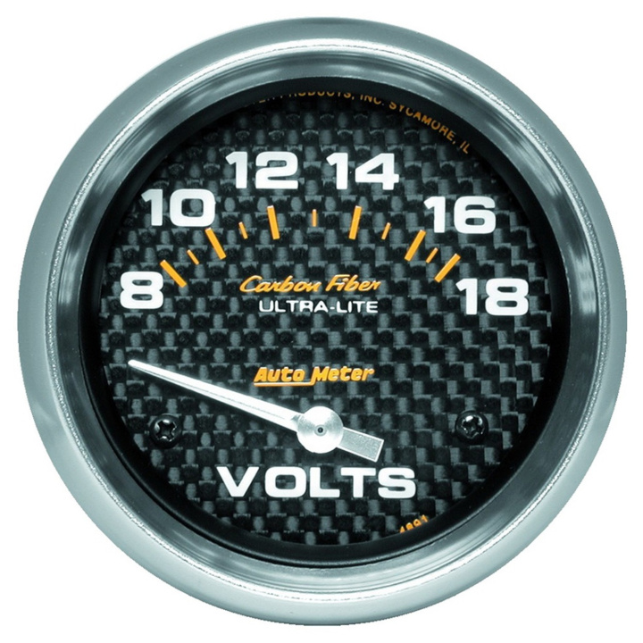 Voltmätare 66.7mm 18V (Elektrisk) CARBON FIBER in the group Interior / Gauges / Gauges & Gauge Holders / AutoMeter / All products from Autometer at DDESIGN Scandinavia AB (atm4891)