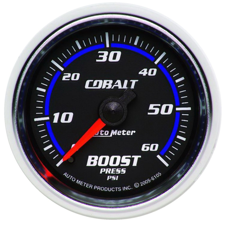 Laddtrycksmätare 52mm 60PSI (Mekanisk) COBALT in the group Interior / Gauges / Gauges & Gauge Holders / AutoMeter / All products from Autometer at DDESIGN Scandinavia AB (atm6105)
