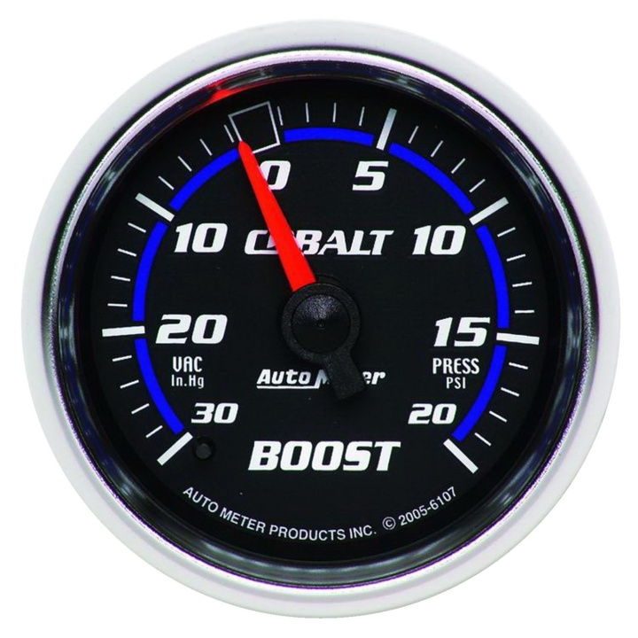 Laddtrycksmätare 52mm 30INHG-20PSI (Mekanisk) COBALT in the group Interior / Gauges / Gauges & Gauge Holders / AutoMeter / All products from Autometer at DDESIGN Scandinavia AB (atm6107)