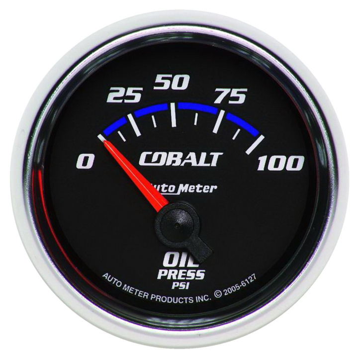 Oljetrycksmätare 52mm 100PSI (Elektrisk) COBALT in the group Interior / Gauges / Gauges & Gauge Holders / AutoMeter / All products from Autometer at DDESIGN Scandinavia AB (atm6127)