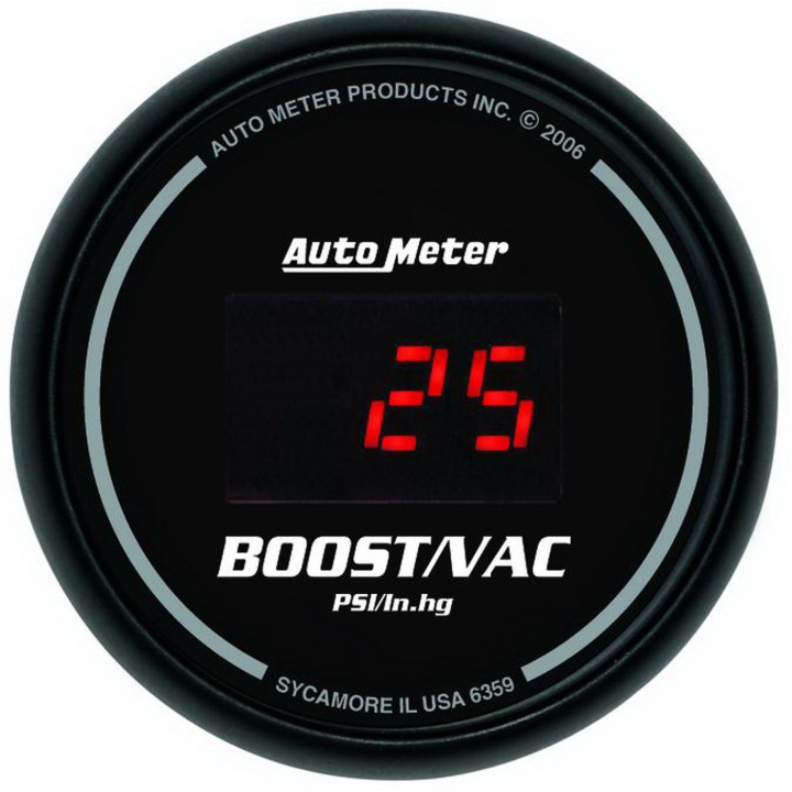 Laddtrycksmätare 52mm 30INHG-30PSI DIGITAL Svart DIAL W/ RED LED in the group Interior / Gauges / Gauges & Gauge Holders / AutoMeter / All products from Autometer at DDESIGN Scandinavia AB (atm6359)
