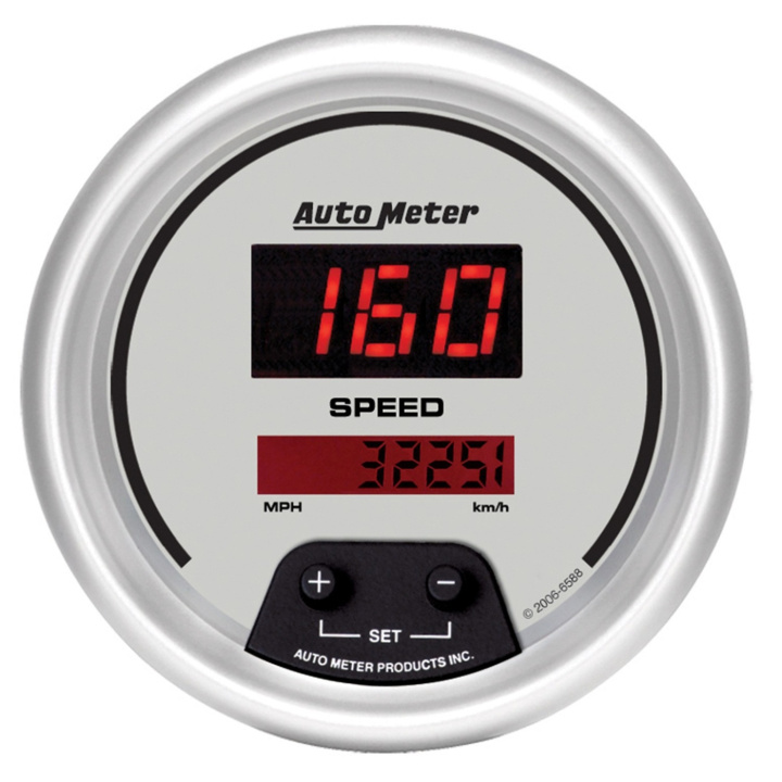 Hastighetsmätare 87mm 160MPH (Elektrisk). PROGRAM. DIGITAL SILVER DIAL W/ RED LED in the group Interior / Gauges / Gauges & Gauge Holders / AutoMeter / All products from Autometer at DDESIGN Scandinavia AB (atm6588)