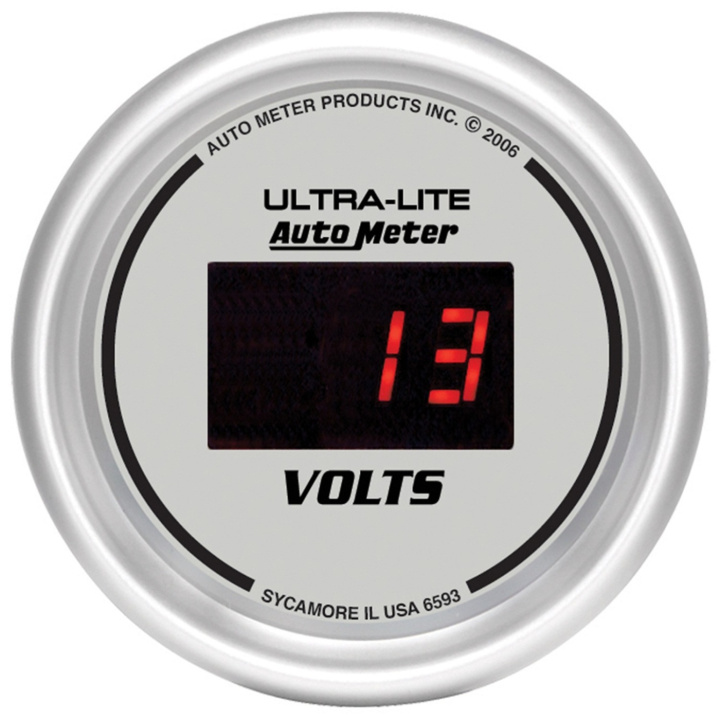 Voltmätare 52mm 18V DIGITAL SILVER DIAL W/ RED LED in the group Interior / Gauges / Gauges & Gauge Holders / AutoMeter / All products from Autometer at DDESIGN Scandinavia AB (atm6593)