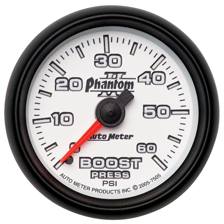 Laddtrycksmätare 52mm 60PSI (Mekanisk) PHANTOM II in the group Interior / Gauges / Gauges & Gauge Holders / AutoMeter / All products from Autometer at DDESIGN Scandinavia AB (atm7505)