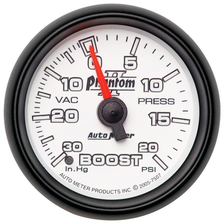 Laddtrycksmätare 52mm 30INHG-20PSI (Mekanisk) PHANTOM II in the group Interior / Gauges / Gauges & Gauge Holders / AutoMeter / All products from Autometer at DDESIGN Scandinavia AB (atm7507)
