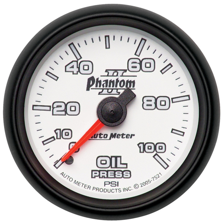 Oljetrycksmätare 52mm 100PSI (Mekanisk) PHANTOM II in the group Interior / Gauges / Gauges & Gauge Holders / AutoMeter / All products from Autometer at DDESIGN Scandinavia AB (atm7521)