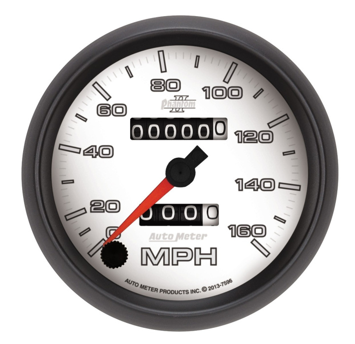 Hastighetsmätare 87mm 160MPH (Mekanisk) PHANTOM II in the group Interior / Gauges / Gauges & Gauge Holders / AutoMeter / All products from Autometer at DDESIGN Scandinavia AB (atm7596)