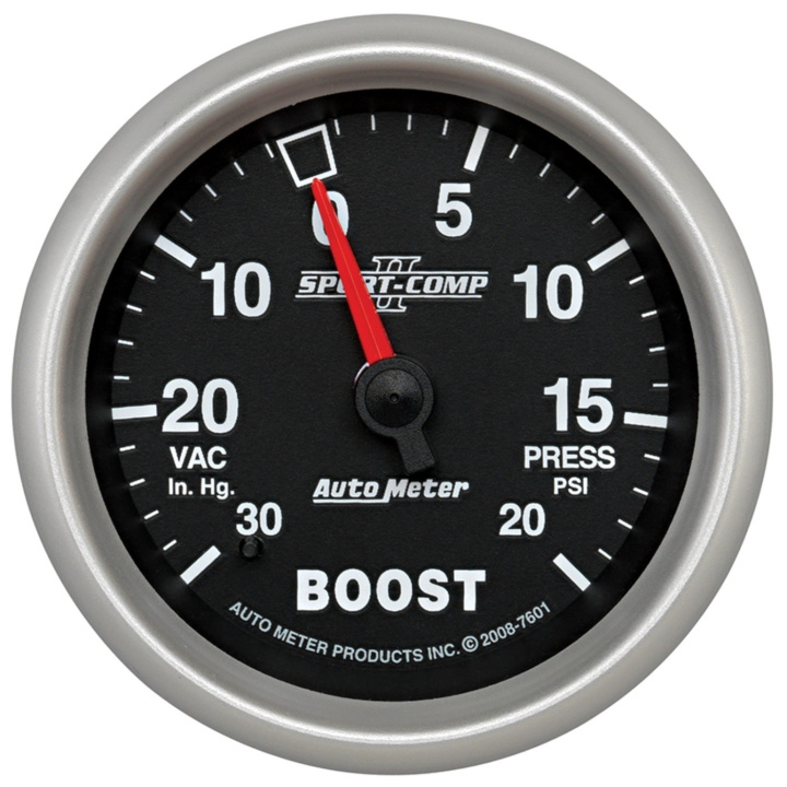 Laddtrycksmätare 66.7mm 30INHG-20PSI (Mekanisk) SPORT-COMP II in the group Interior / Gauges / Gauges & Gauge Holders / AutoMeter / All products from Autometer at DDESIGN Scandinavia AB (atm7601)
