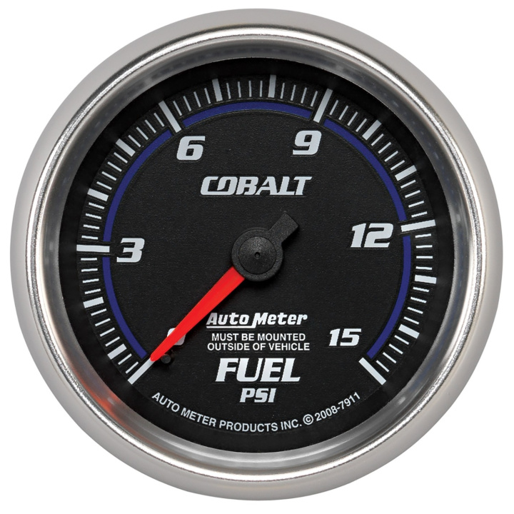 Bränsletrycksmätare 66.7mm 15PSI (Mekanisk) COBALT in the group Interior / Gauges / Gauges & Gauge Holders / AutoMeter / All products from Autometer at DDESIGN Scandinavia AB (atm7911)