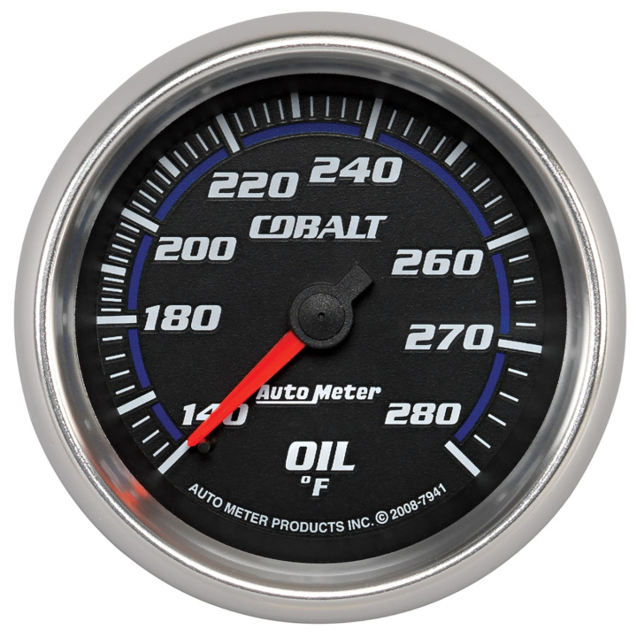 Oljetempmätare 66.7mm 140-280ºF (Mekanisk) COBALT in the group Interior / Gauges / Gauges & Gauge Holders / AutoMeter / All products from Autometer at DDESIGN Scandinavia AB (atm7941)