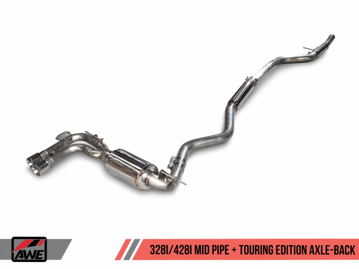 BMW F3X 28i / 30i Touring Edition Axle-back Exhaust, Single Side -- Diamond Black Tips (80mm) AWE Tuning in the group Select car model at DDESIGN Scandinavia AB (awe3010-23022)