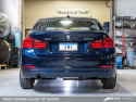 BMW F30 320i Touring Edition Exhaust + Performance Mid Pipe, Single Side -- Chrome Silver Tip (90mm) AWE Tuning