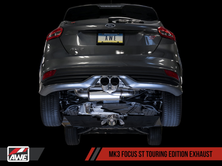 Ford Focus ST Touring Edition Cat-back Exhaust - Non-Resonated - Chrome Silver Tips AWE Tuning in the group Select car model / Ford / Focus ST MK3 11-19 / Tuning / Exhaust at DDESIGN Scandinavia AB (awe3015-32092)