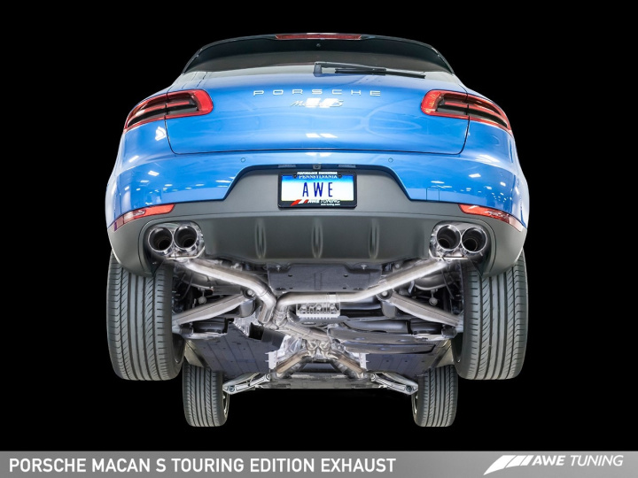 Porsche Macan Touring Edition Exhaust System - Diamond Black 102mm Tips AWE Tuning in the group Select car model / Porsche / Macan 14+ at DDESIGN Scandinavia AB (awe3015-43072)