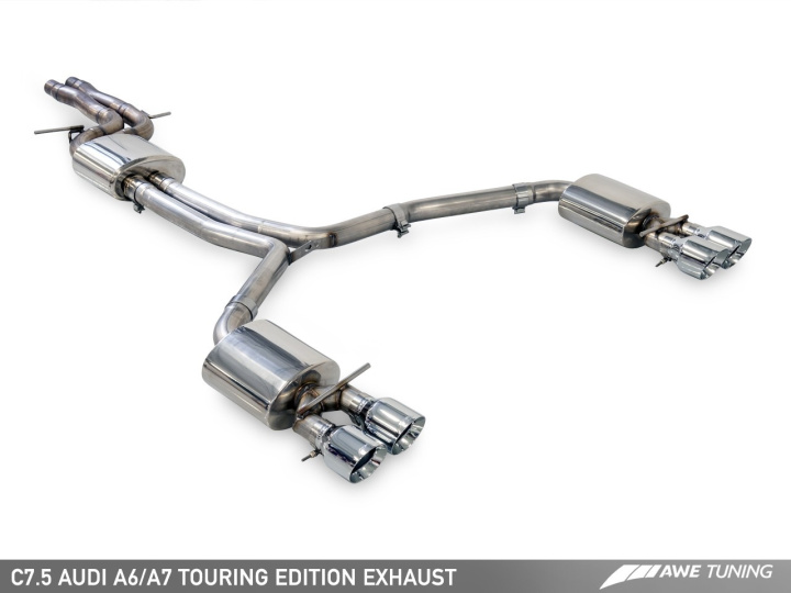 Audi C7.5 A6 3.0T Touring Edition Exhaust - Quad Outlet, Diamond Black Tips AWE Tuning in the group Select car model / Audi / A6 - S6 - RS6 (C7) 2011-2018 / Tuning / Exhaust at DDESIGN Scandinavia AB (awe3015-43076)