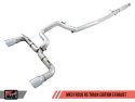 Ford Focus RS Track Edition Cat-back Exhaust - Chrome Silver Tips AWE Tuning