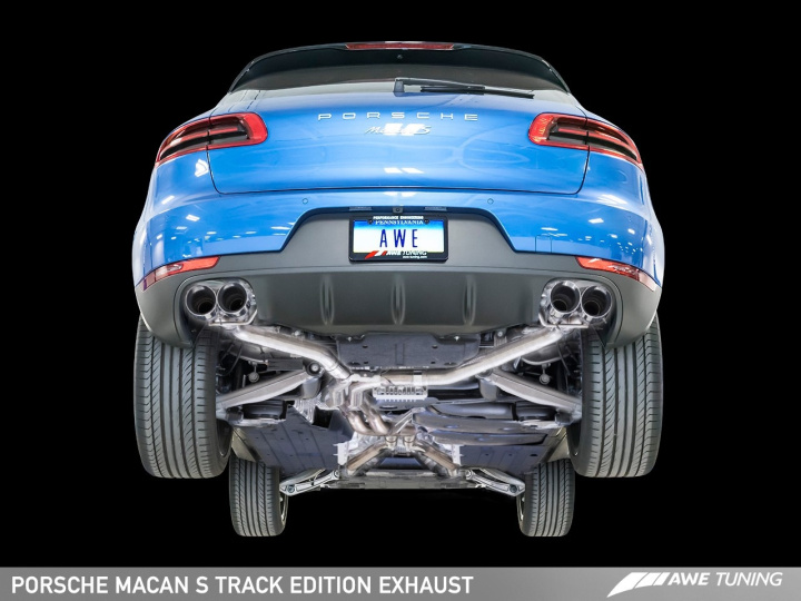 Porsche Macan Track Edition Exhaust System - Chrome Silver 102mm Tips AWE Tuning in the group Select car model / Porsche / Macan 14+ at DDESIGN Scandinavia AB (awe3020-42040)