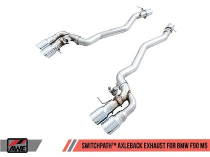 BMW M5 F90 18-19 SwitchPath Exhaust -- Diamond Black Tips AWE Tuning in the group Select car model / BMW / 5-series (G30-G31) 16+ / Tuning at DDESIGN Scandinavia AB (awe3025-43065)