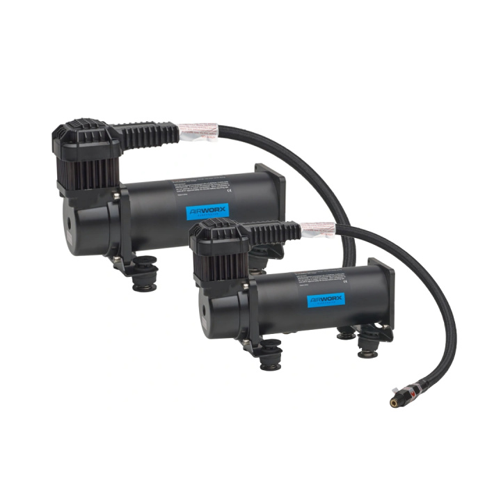 Dual Pack Air Compressor NXT-4 Black Airworx Suspension in the group Universal products / Chassis / Air Suspension / Parts for air suspension / Compressors for air suspension at DDESIGN Scandinavia AB (awx-nxt4dualblack)