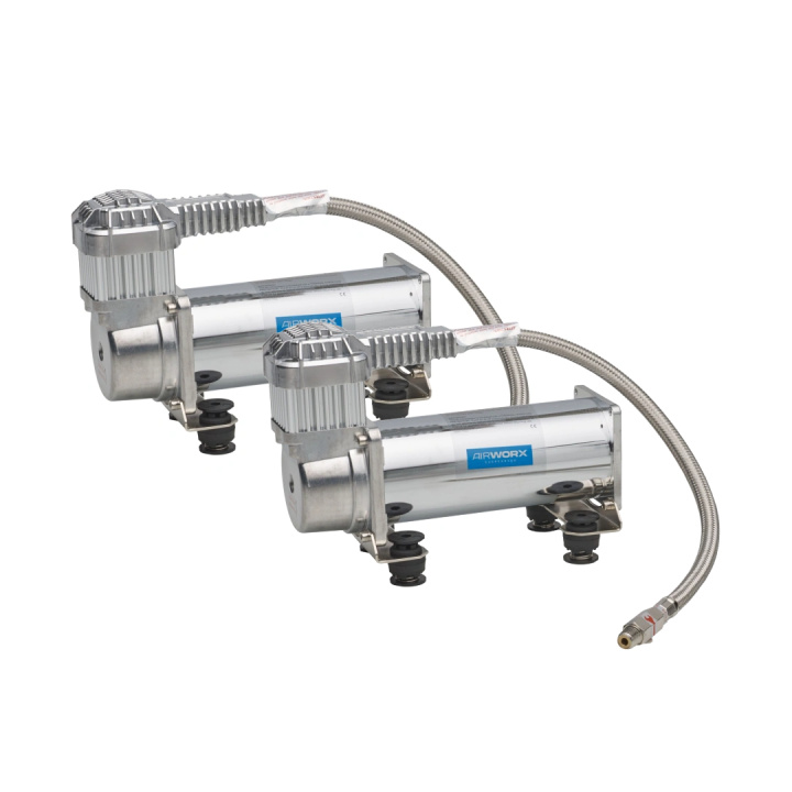 Dual Pack Air Compressor NXT-4 Chrome Airworx Suspension in the group Universal products / Chassis / Air Suspension / Parts for air suspension / Compressors for air suspension at DDESIGN Scandinavia AB (awx-nxt4dualchrome)