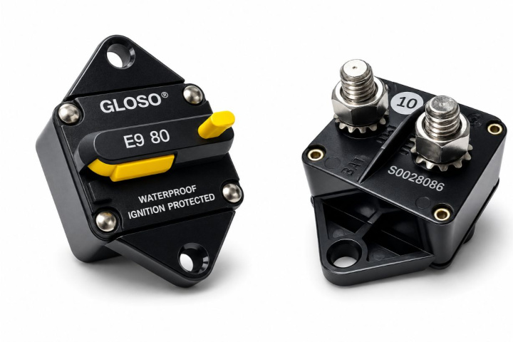 80A Resettable Circuit Breaker Gloso Bahnmeister in the group Tuning / Electronics / Fuses for the car at DDESIGN Scandinavia AB (bhm-AT005-80A)