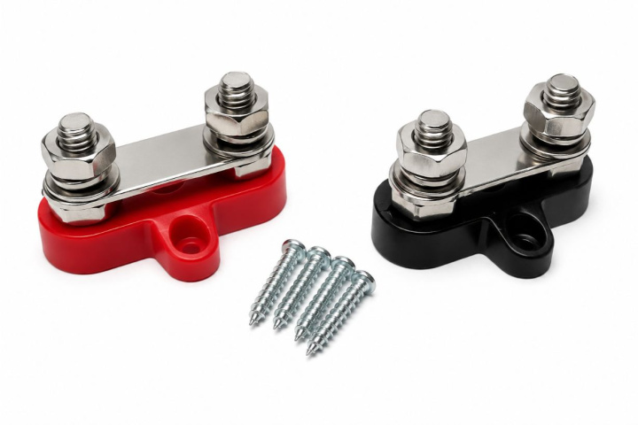 Remote Battery Terminal Set Positive/Negative M8 Bahnmeister in the group Tuning / Electronics / Battery holder & Battery box at DDESIGN Scandinavia AB (bhm-EXT-POL-SET)
