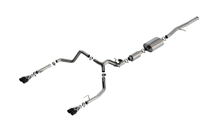 Chevy Silverado 1500 6.2L V8 2024+ S-Type Catback Exhaust w/ Simulator - Black Chrome Borla in the group Select car model / Chevrolet / Silverado 14+ / Tuning at DDESIGN Scandinavia AB (bor140994BC)