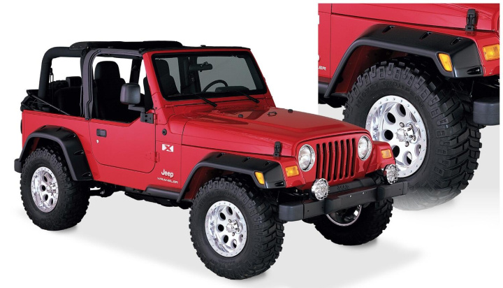 Jeep Wrangler 1997–2006 Fender Flares Pocket Style 4Pc Bushwacker in the group Select car model / Jeep / Wrangler TJ 1996-2006 / Styling at DDESIGN Scandinavia AB (bus10908-07)