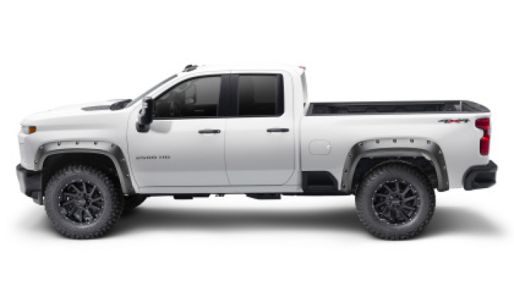 Chevrolet Silverado 3500 / 2500 HD 2020-2023 Pocket Style Flares (4 pcs) Black Bushwacker in the group Select car model / Chevrolet / Silverado 14+ / Styling / Fender Flares at DDESIGN Scandinavia AB (bus40982-02)