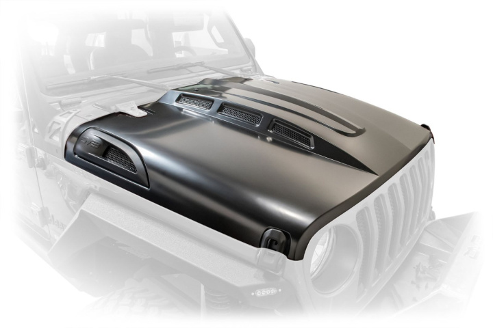 18+ Jeep JL Heat Dispersion Hood - Primer Black DV8 Offroad in the group Select car model / Jeep / Wrangler JL 2018+ / Styling at DDESIGN Scandinavia AB (dveHDMBJL-01)