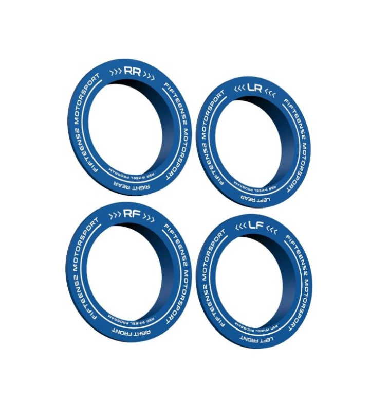 fifteen52 Holeshot RSR Center Ring - Corner Designation Set of Four - Blue in the group Exterior / Wheels & Tires / Center caps at DDESIGN Scandinavia AB (fft52-RSRRING-BLUE-CD-SET)