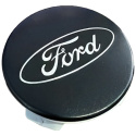 Ford Car Black And Chrome Wheel Center Cap Kit-Sat Ford Racing