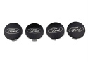 Ford Car Black And Chrome Wheel Center Cap Kit-Sat Ford Racing