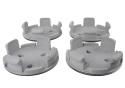 Ford Car Black And Chrome Wheel Center Cap Kit-Sat Ford Racing