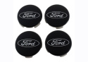 Black And Chrome Ford Truck Center Cap Kit Ford Racing